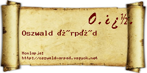 Oszwald Árpád névjegykártya