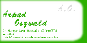 arpad oszwald business card